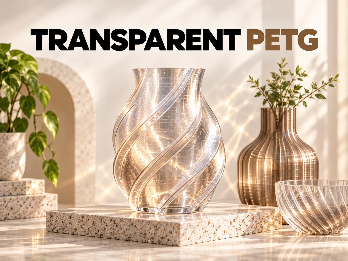 ตัวอย่างผลิตภัณฑ์จาก Transparent PETG